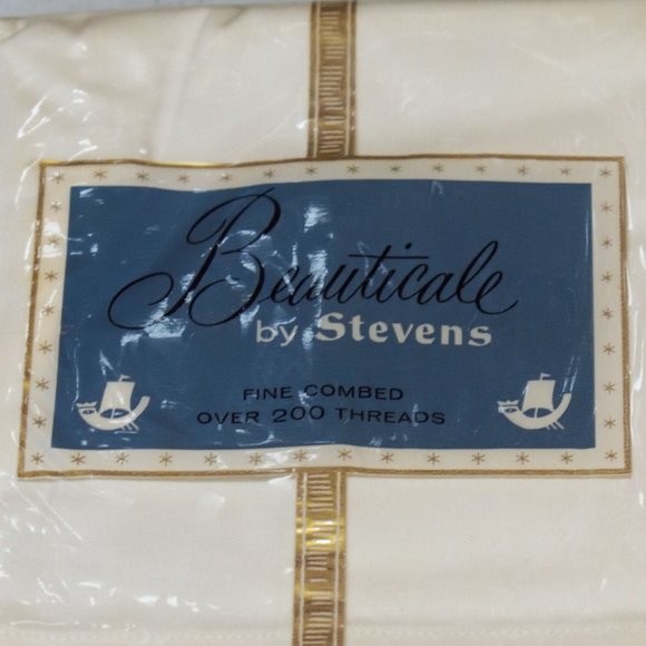 NWD Stevens Beauticale Cotton 200 Thread (2) Cream Pillow Cases 42 x 38.5 - Picture 3 of 9